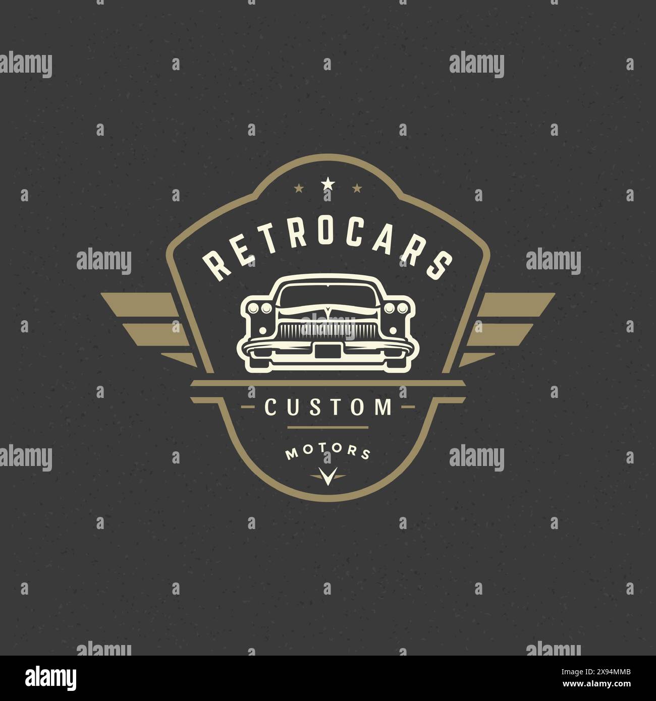 Classic car logo template vector design element vintage style for label ...