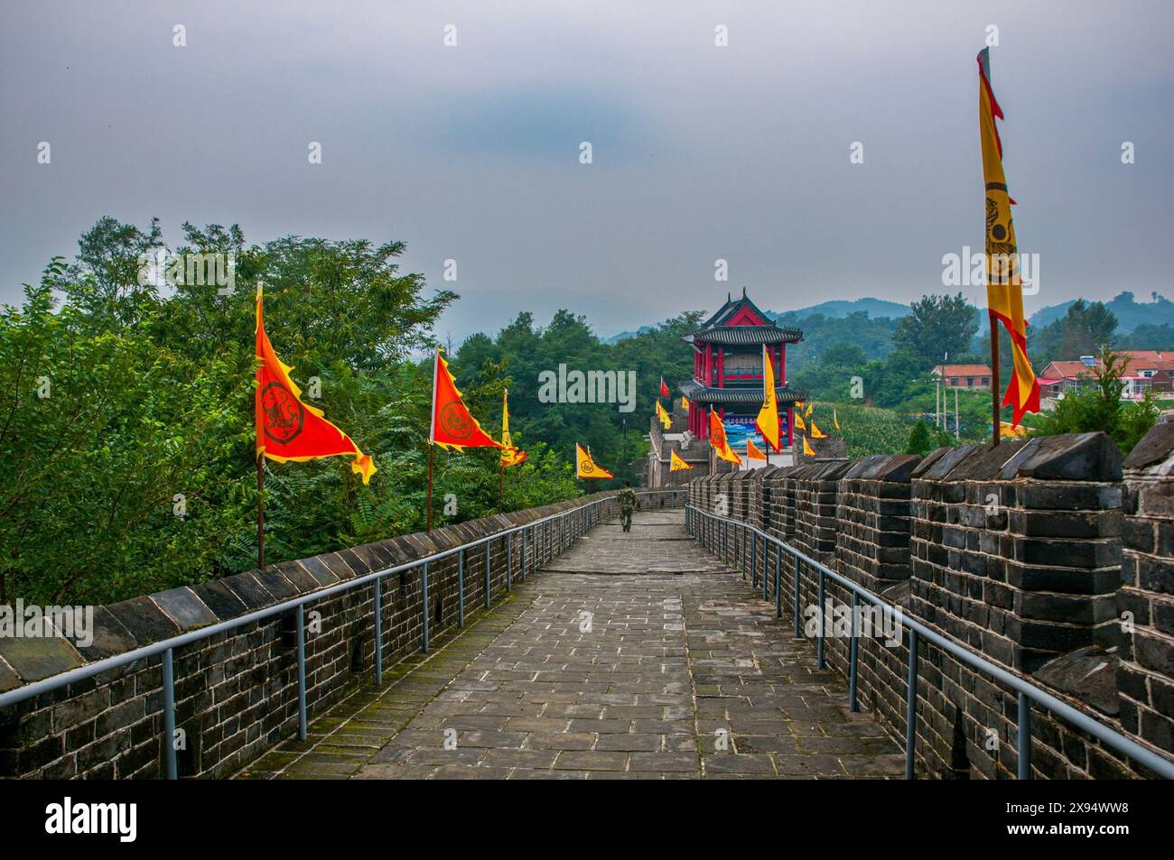 The Tiger Mountain Great Wall, UNESCO World Heritage Site, at Dandong, Liaoning, China, Asia Stock Photo