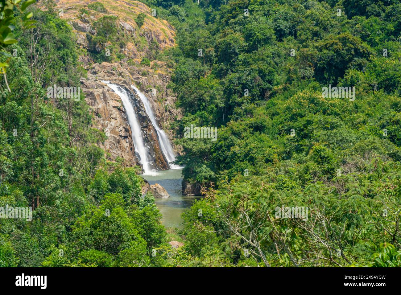 View of Mantenga Falls, Mantenga Cultural Village a traditional Eswatini settlement, Malkerns, Eswatini, Africa Stock Photo