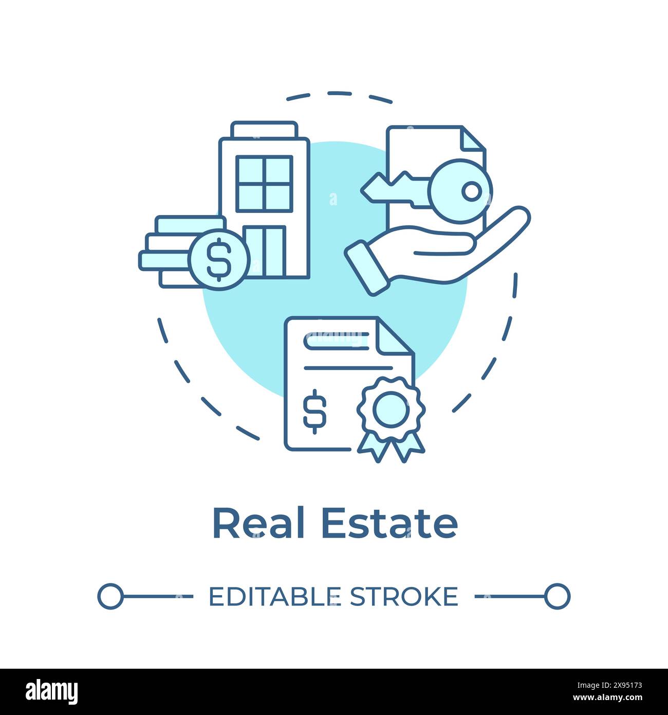 Real estate soft blue concept icon Stock Vector