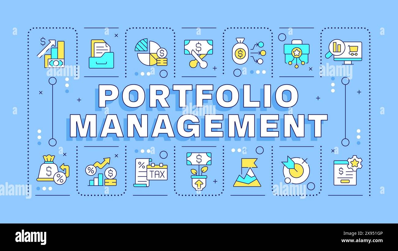 Portfolio management blue word concept Stock Vector Image & Art - Alamy
