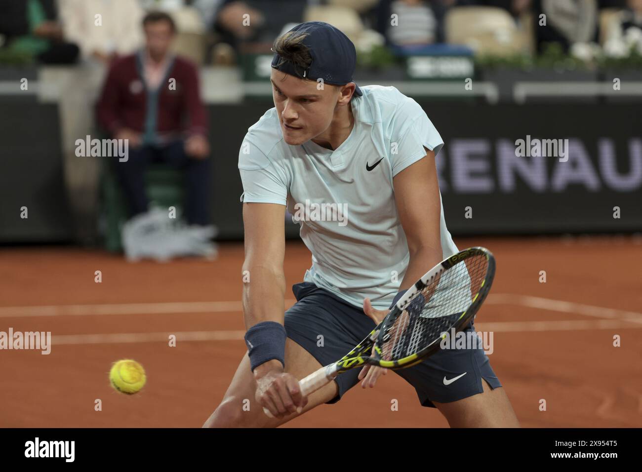 Holger Rune of Denmark during day 3 of 2024 French Open, Roland-Garros ...