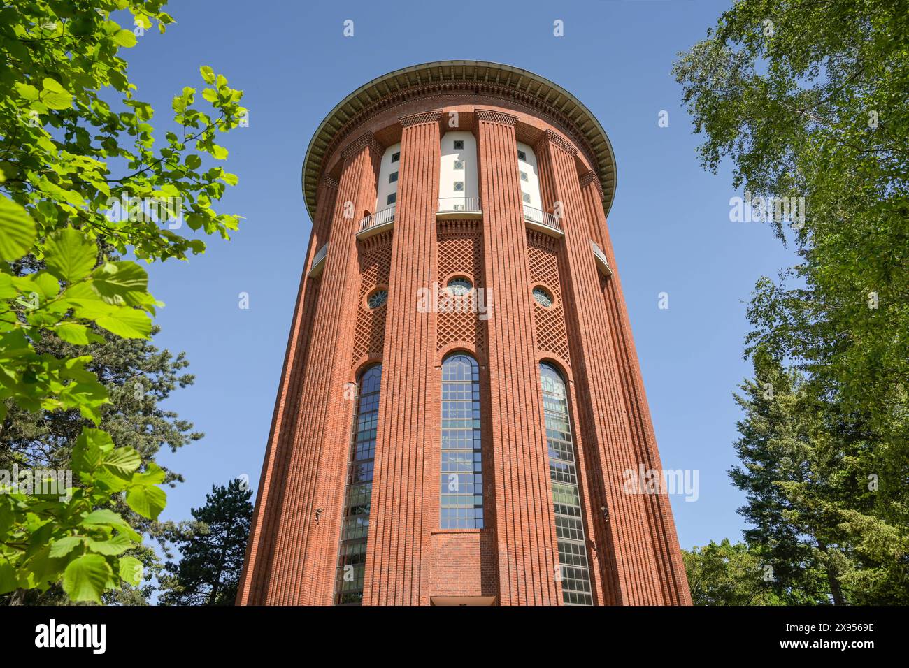 Water tower, cemetery, Bergstrasse, Steglitz, Berlin, Germany, Wasserturm, Friedhof, Bergstraße, Steglitz, Berlin, Deutschland Stock Photo