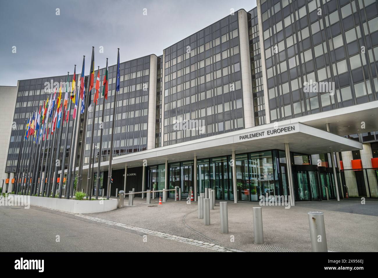 European Parliament, Winston Churchill Building, Avenue du President Robert Schumann, Strasbourg, Bas-Rhin, France, Europäisches Parlament, Gebäude Wi Stock Photo