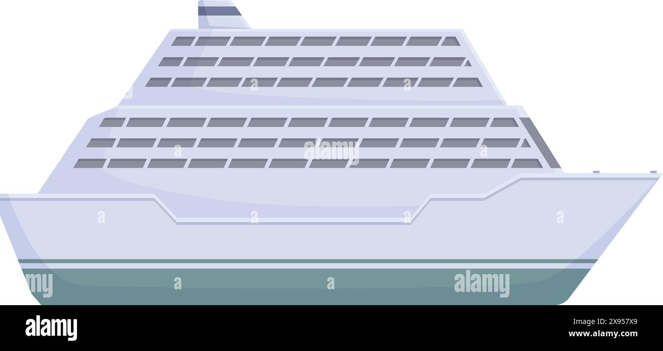 Contemporary vector illustration of a modern cruise ship on a white ...