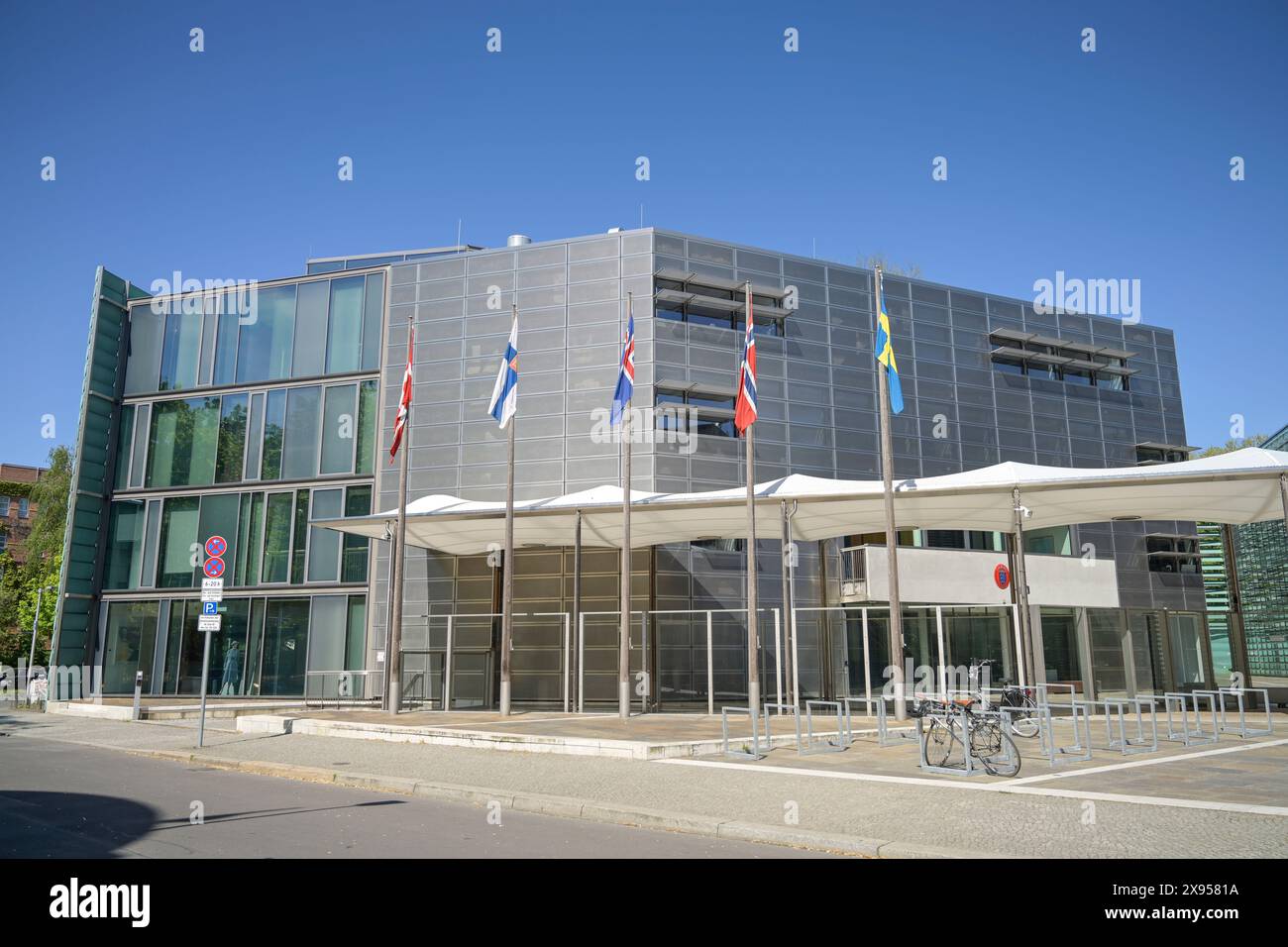 Nordic Scandinavian Embassies, Rauchstrasse, Tiergarten, Mitte, Berlin, Germany, Nordische skandinavische Botschaften, Rauchstraße, Tiergarten, Mitte, Stock Photo
