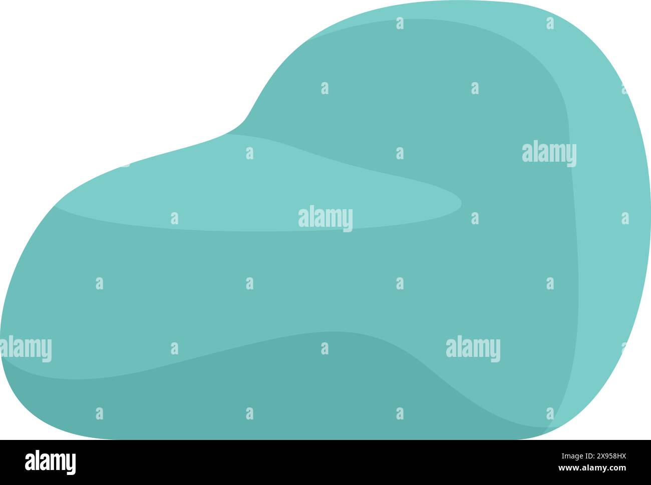 Minimalist vector illustration of a contemporary abstract blue pebble ...