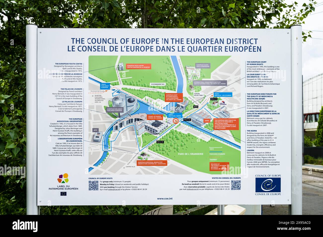 Overview map of the European Quarter, Strasbourg, Bas-Rhin Department, France, Übersichtsplan Europaviertel, Straßburg, Département Bas-Rhin, Frankrei Stock Photo