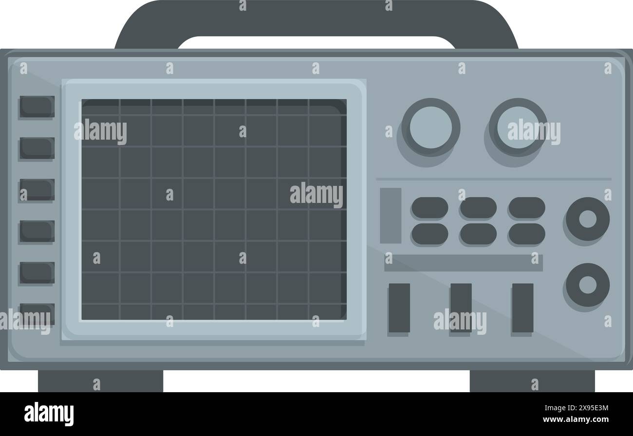 Vintage portable radio illustration with flat design vector in retro ...