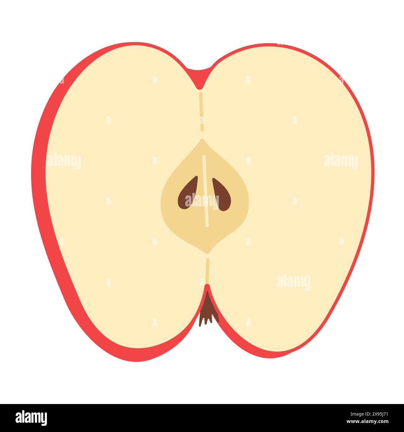 Fresh red apple slice icon. Healthy vegetarian snack, cut apple for ...