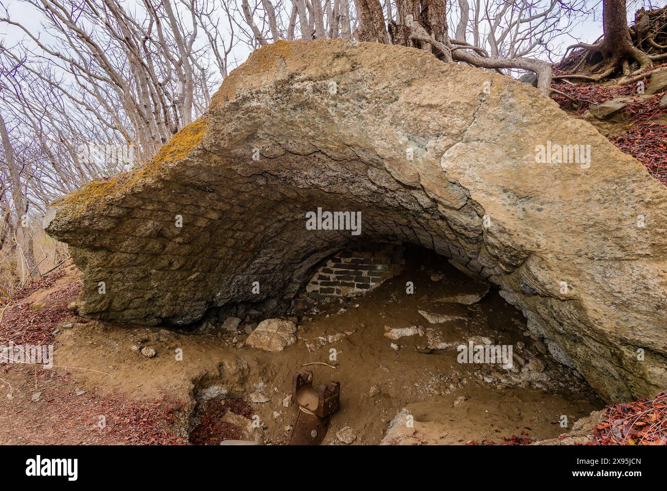 Ruined Japanese machine gun bunker on Gili Trawangan in Indonesia Stock Photo