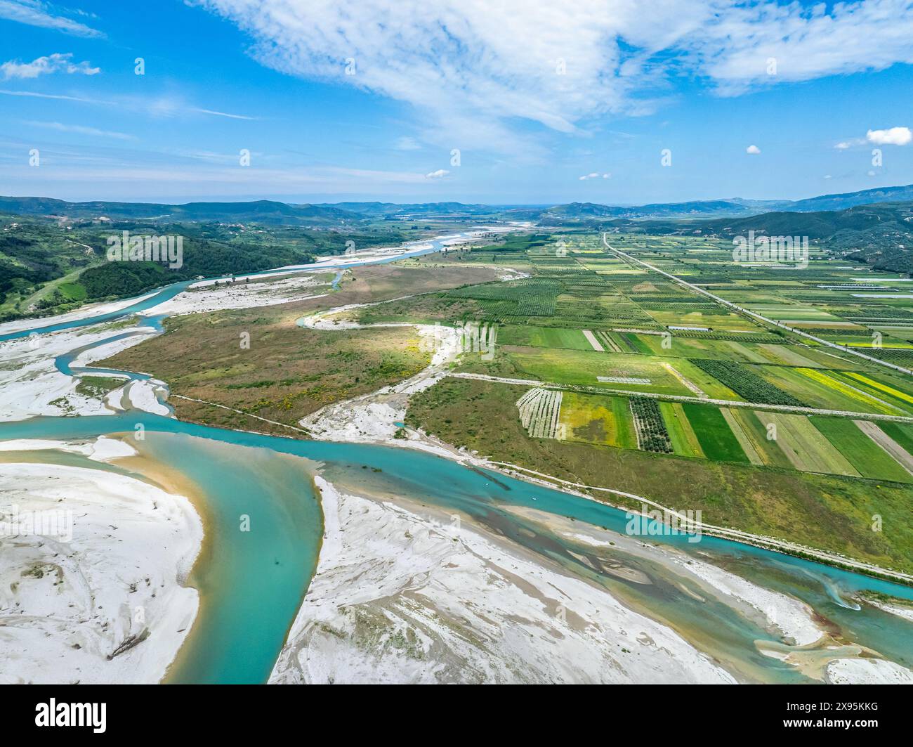 Vjosa River National Park, Wild River, Albania, Europe Stock Photo