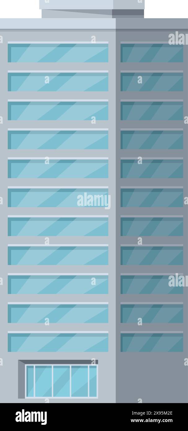 Vector illustration of a contemporary modern office building skyscraper ...