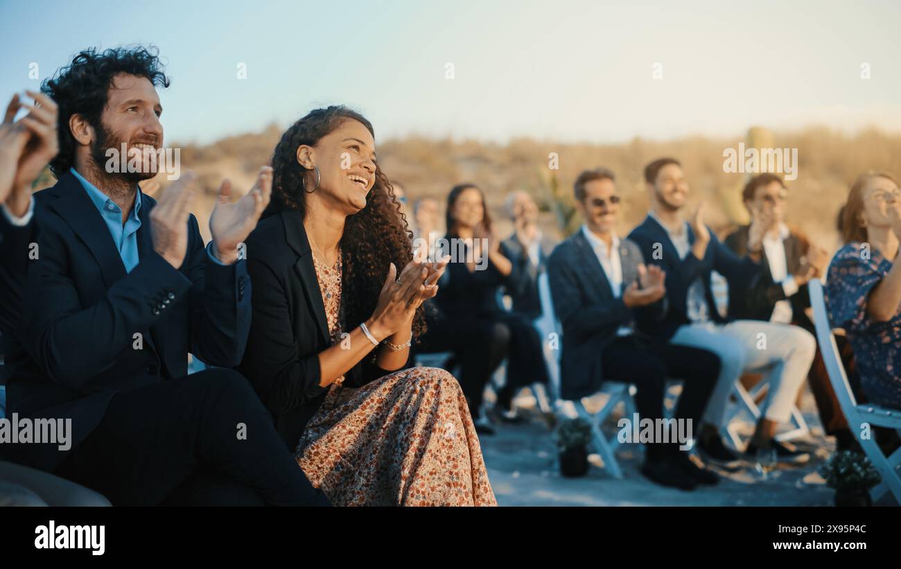 Woman clapping hands seaside hi-res stock photography and images - Alamy