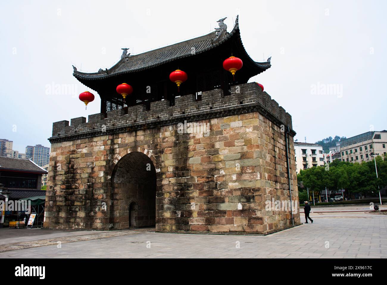 Ancient fortress building and antique architecture of Chinese poet and ...