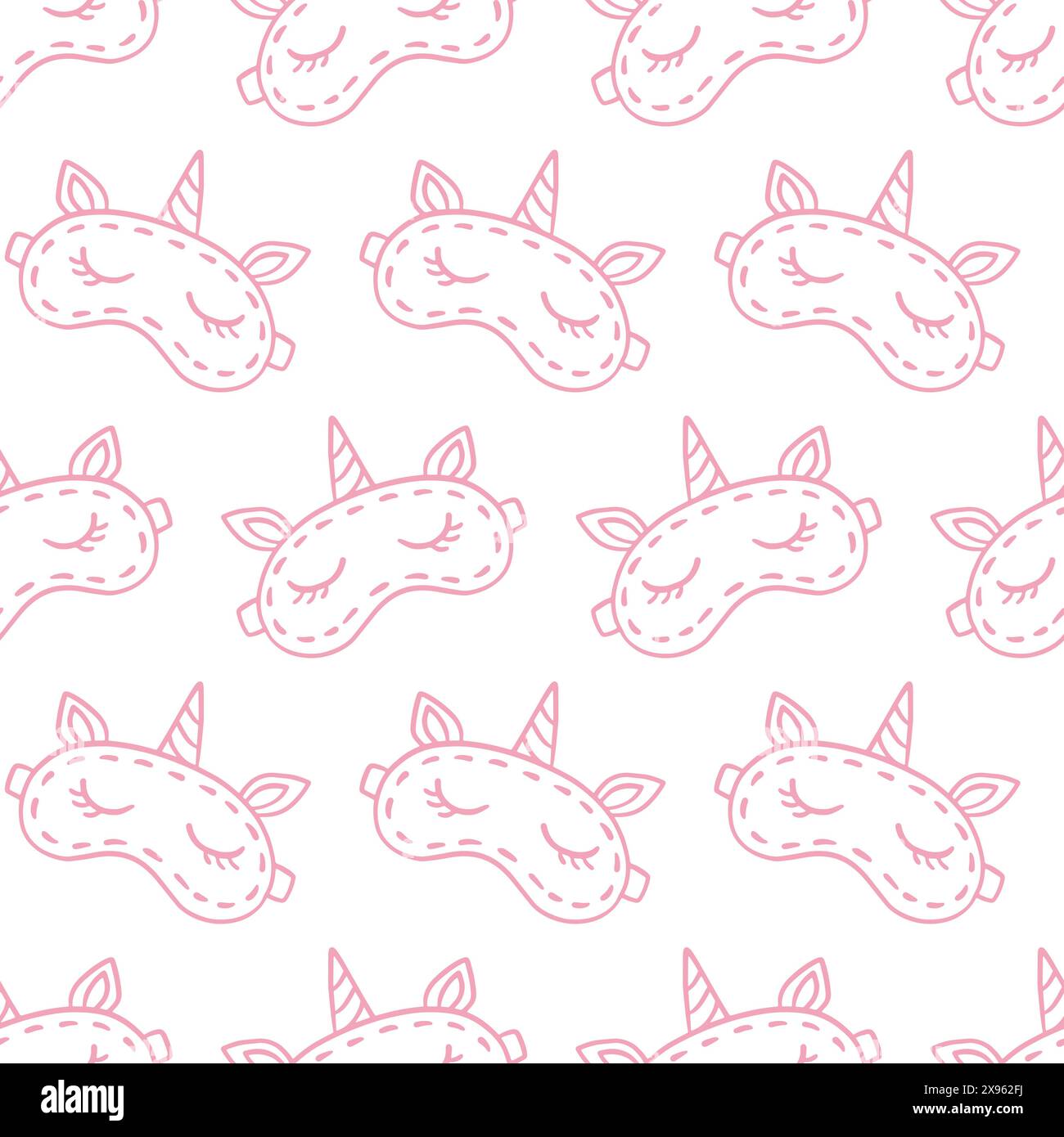 Sleeping mask with unicorn horn seamless pattern Stock Vector
