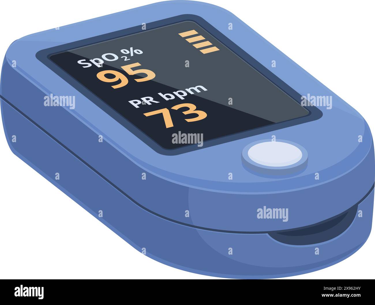 Isometric vector illustration of digital pulse oximeter device for