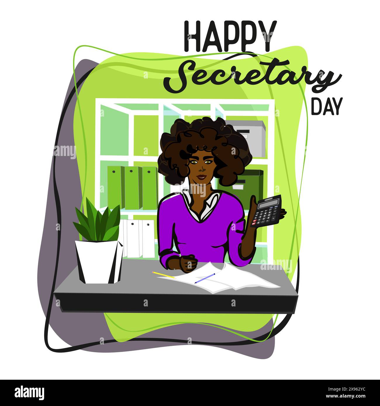 Happy Secretary day banner design template. Administrative ...
