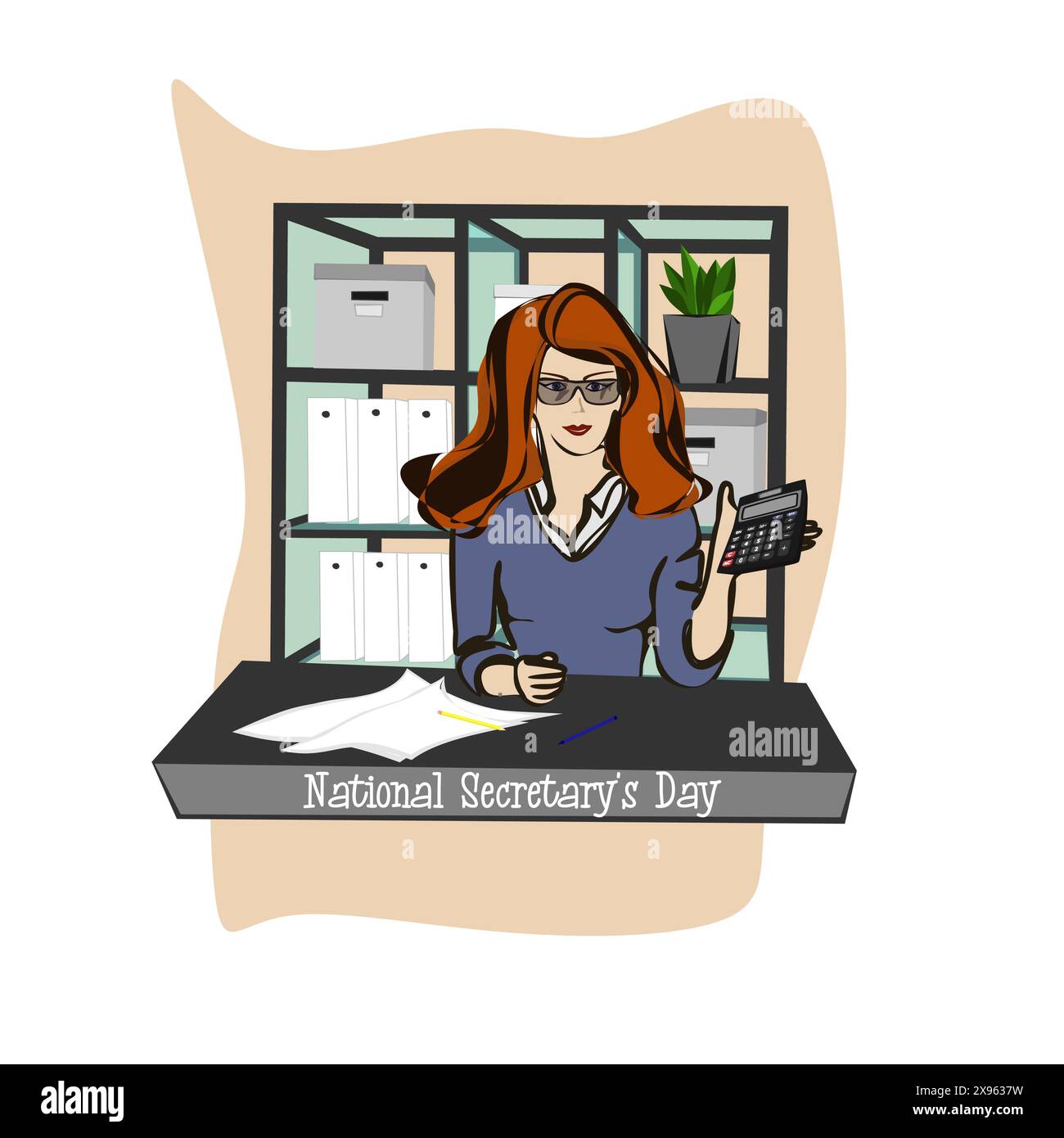 Happy Secretary day banner design template. Administrative Chartered Accountant Banner Design