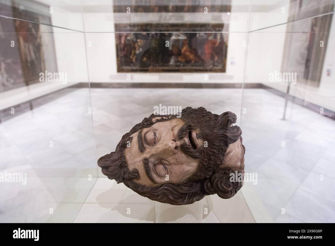 The 1591 sculpture by Gaspar Nuñez Delgado features the decapitated
