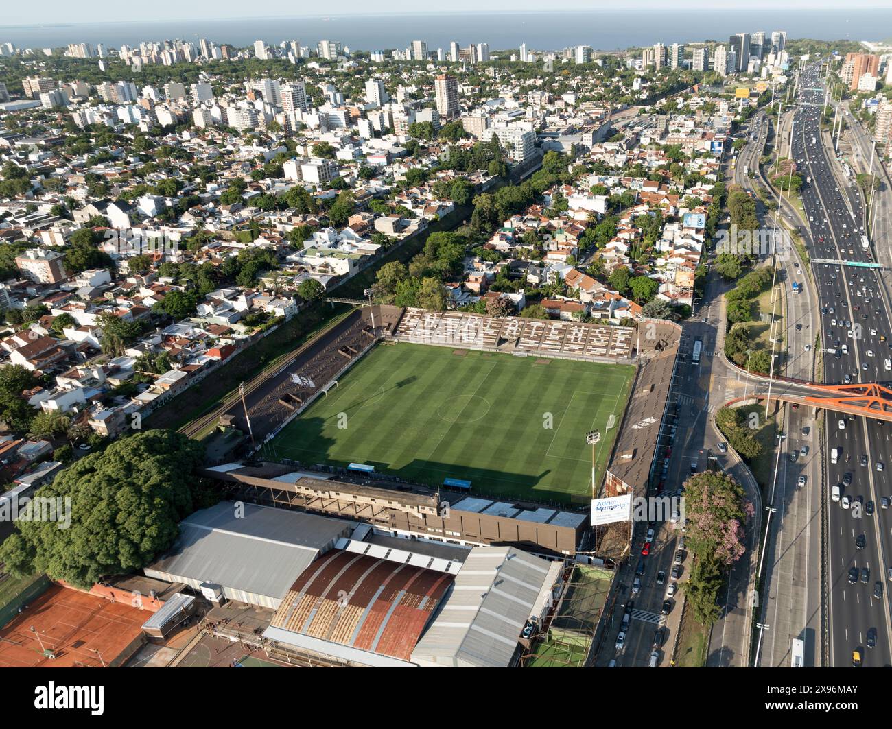 Buenos Aires, Argentina, February 6, 2023: Football stadium Platense. Platense Stadium. Platense Court. Stock Photo