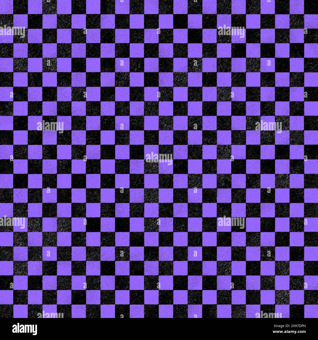 A checkerboard pattern with alternating purple and black squares Stock Photo