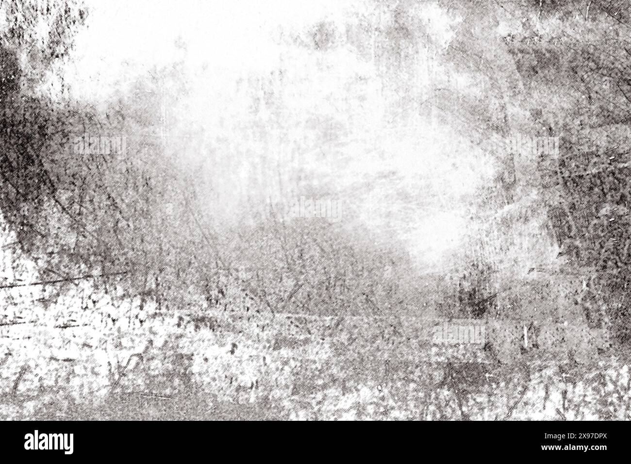 Grayscale abstract art with a textured and scratched appearance, creating a rough and distressed look Stock Photo