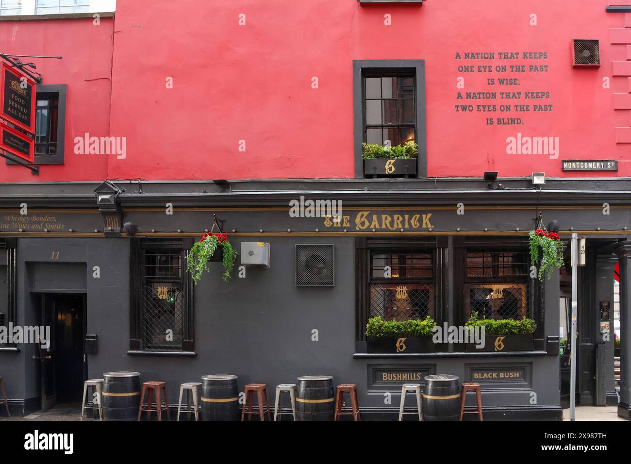 Belfast pub, Public house Belfast city centre, pub exterior and sign The Garrick Belfast Northern Ireland. Stock Photo