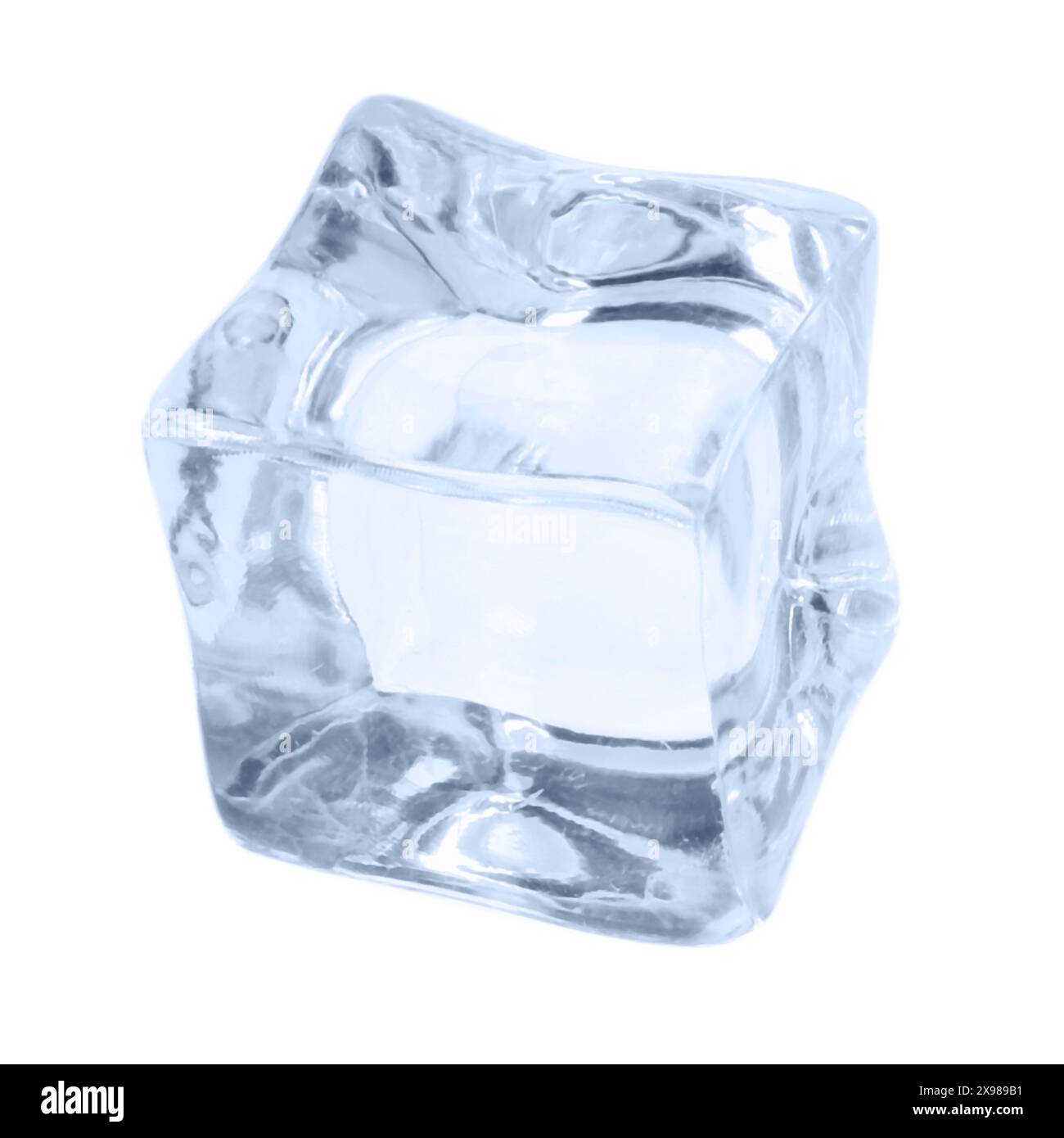 One crystal clear ice cube isolated on white Stock Photo - Alamy