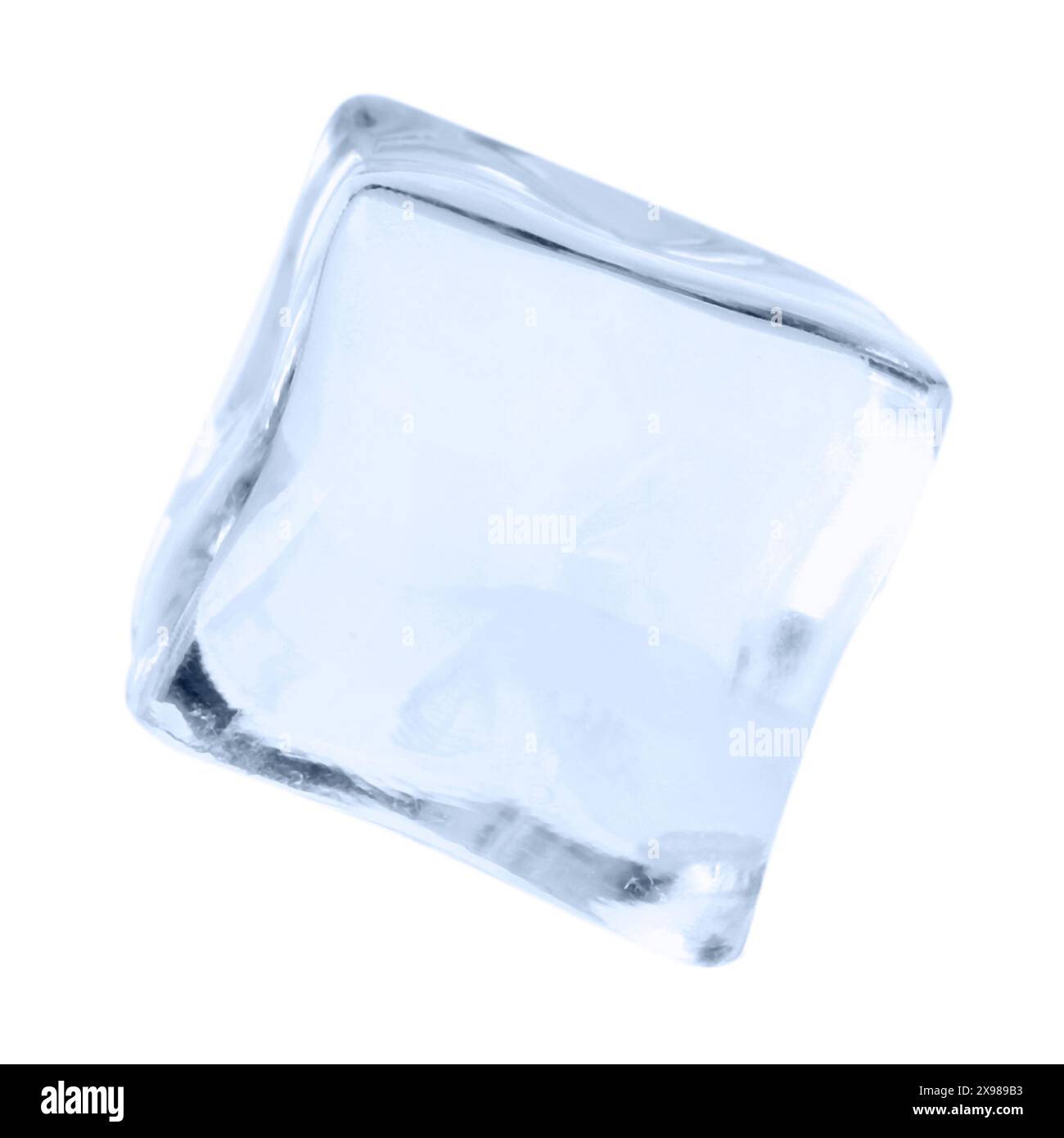 One crystal clear ice cube isolated on white Stock Photo - Alamy