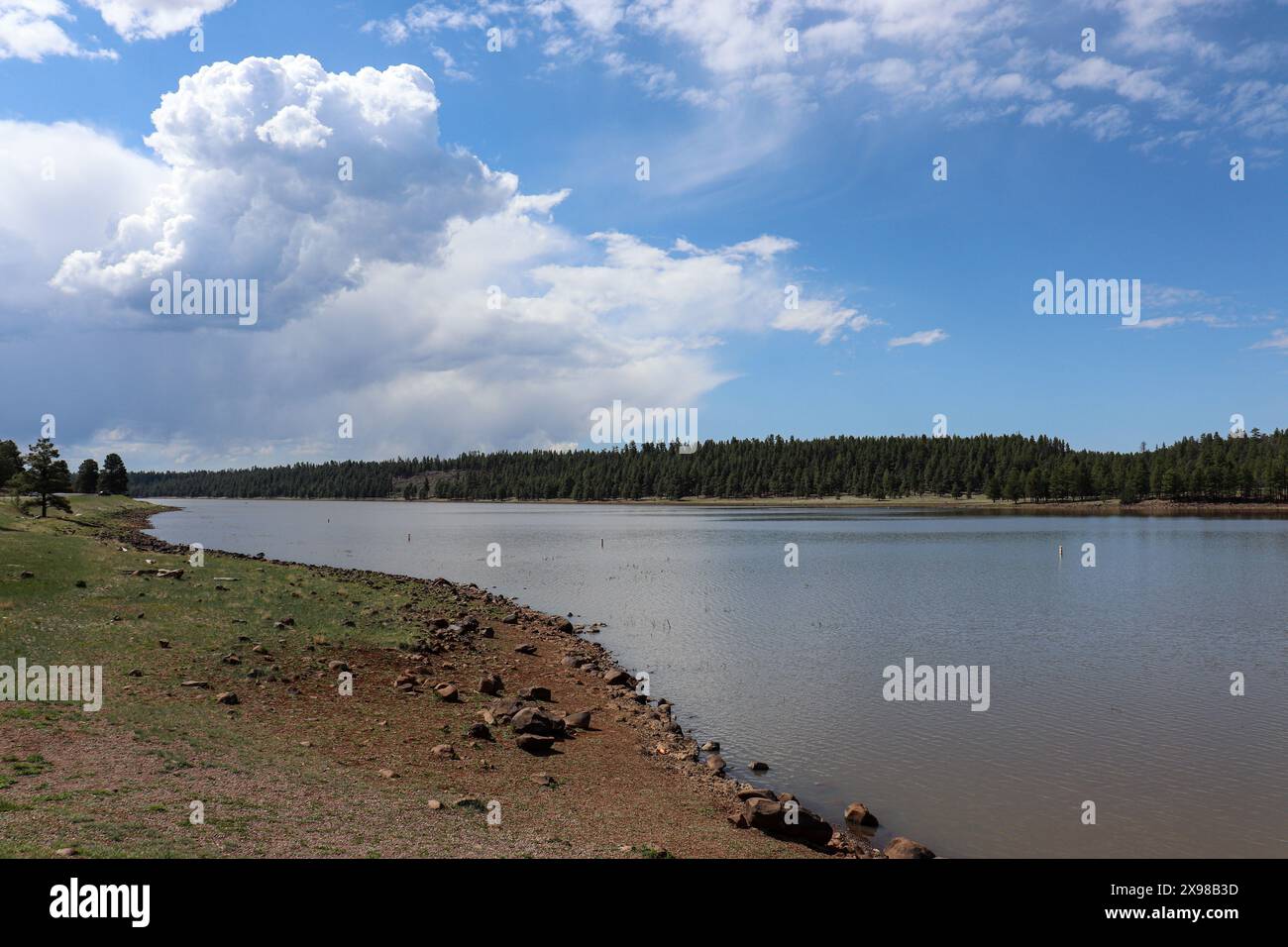 View of Lake Mary from the shore near Flagstaff, Arizona Stock Photo