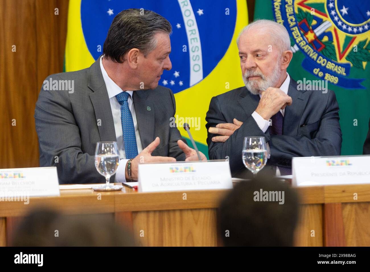 May 29, 2024, %G: President Lula during a Press Conference to announce new measures to support the population and the reconstruction of Rio Grande do Sul.&#xD;&#xA;&#xD;&#xA;foto Wallace Martins/TheNews2 (Foto: Wallace Martins/Thenews2/Zumapress) (Credit Image: © Wallace Martins/TheNEWS2 via ZUMA Press Wire) EDITORIAL USAGE ONLY! Not for Commercial USAGE! Stock Photo