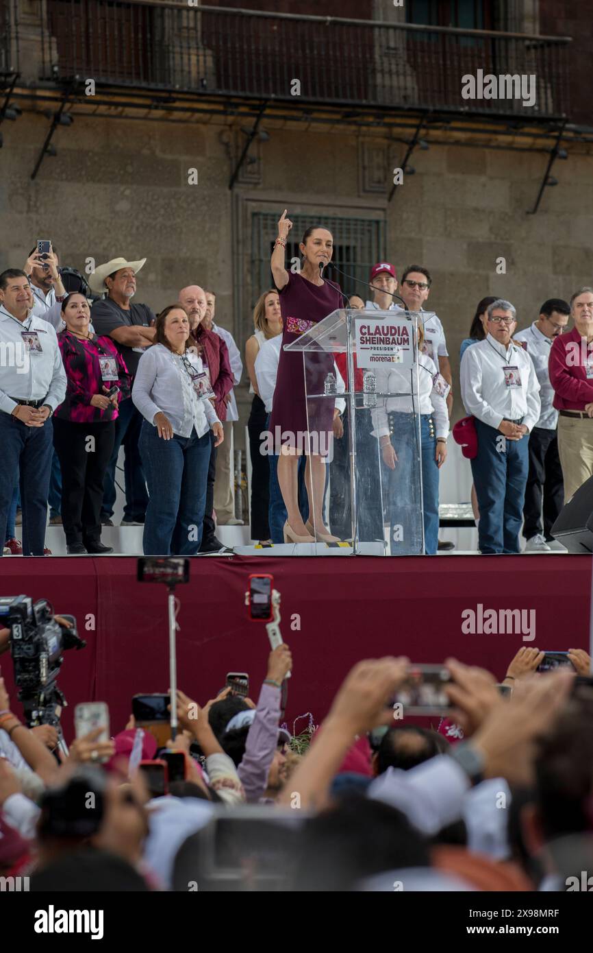 Mexiko Stadt, Mexico. 29th May, 2024. Presidential candidate Claudia