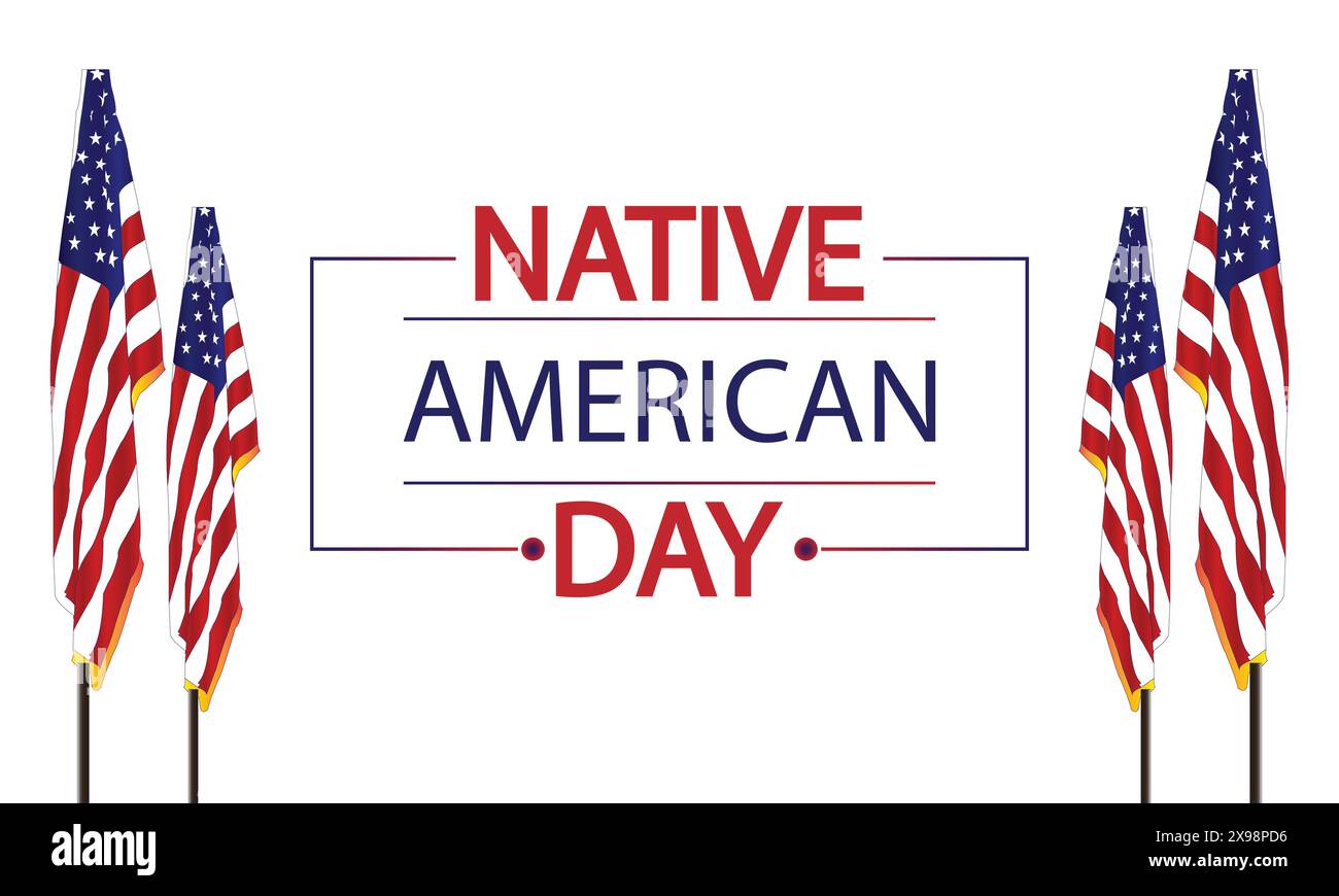Honoring Native American Heritage A USA Flag Illustration Design Stock ...