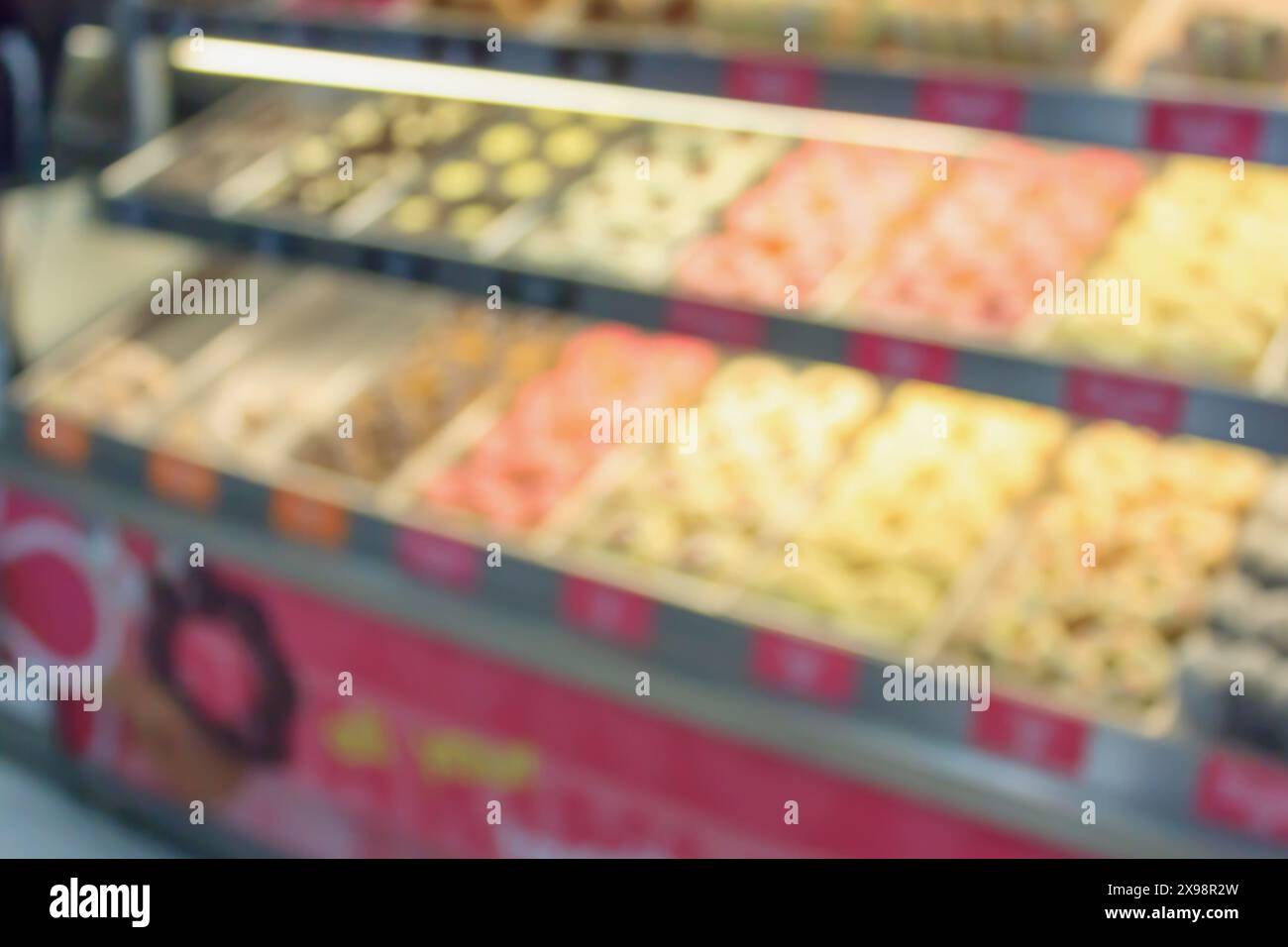 donut shop blur background Stock Photo