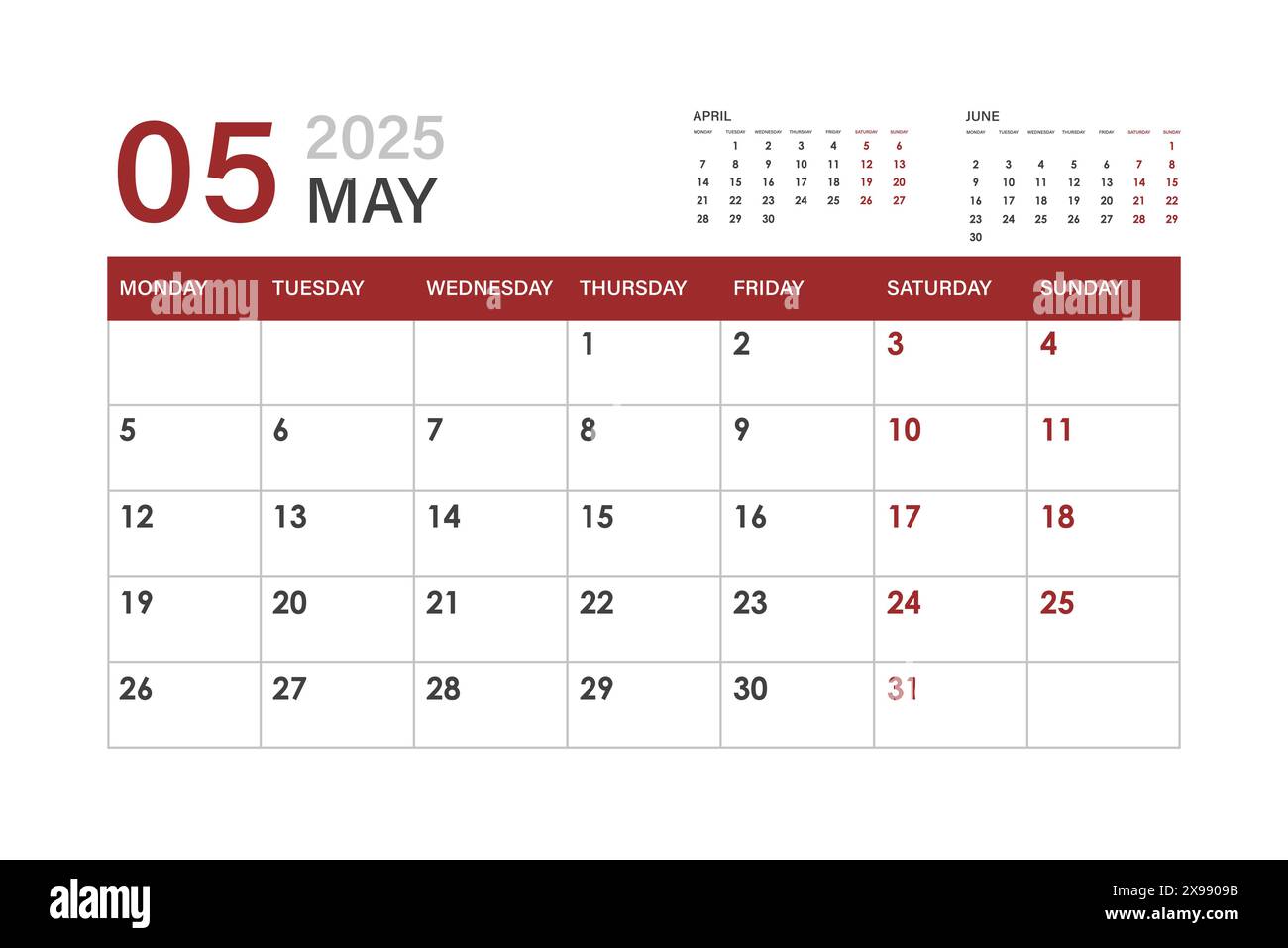 Calendar 2025 Week Starts Cut Out Stock Images Pictures Alamy