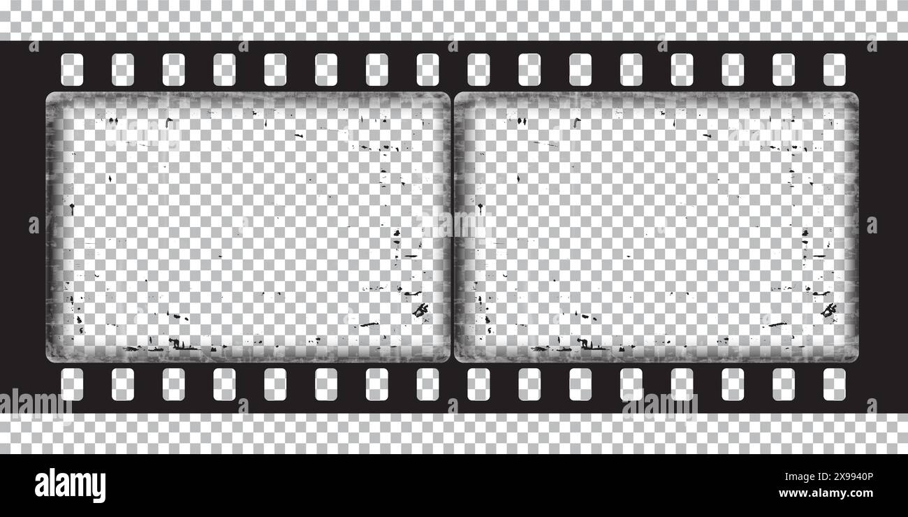 Video camera, binocular and camera roll viewfinder overlay. Camera and binocular frame vector template. Black lines on transparent background.  Stock Vector