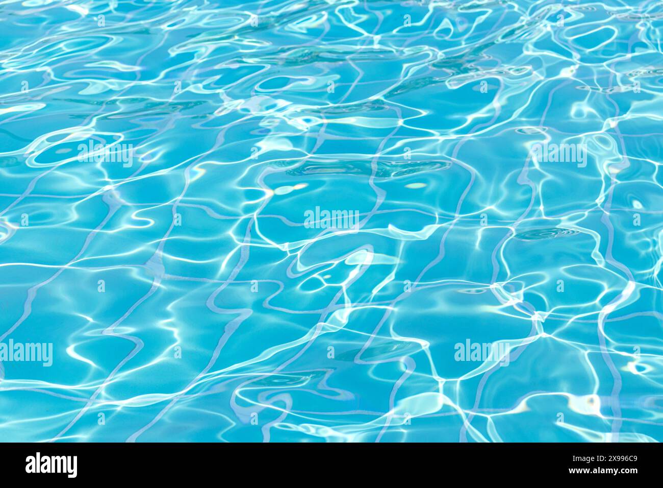 Blue swimming pool water surface and ripple wave background. Summer ...