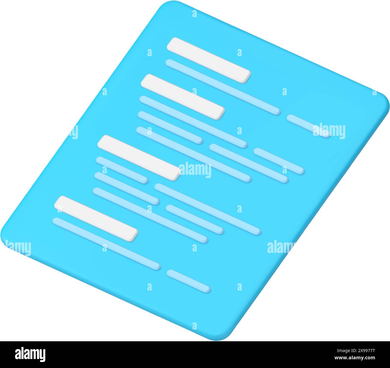 Page list paper document text title important information organizer 3d