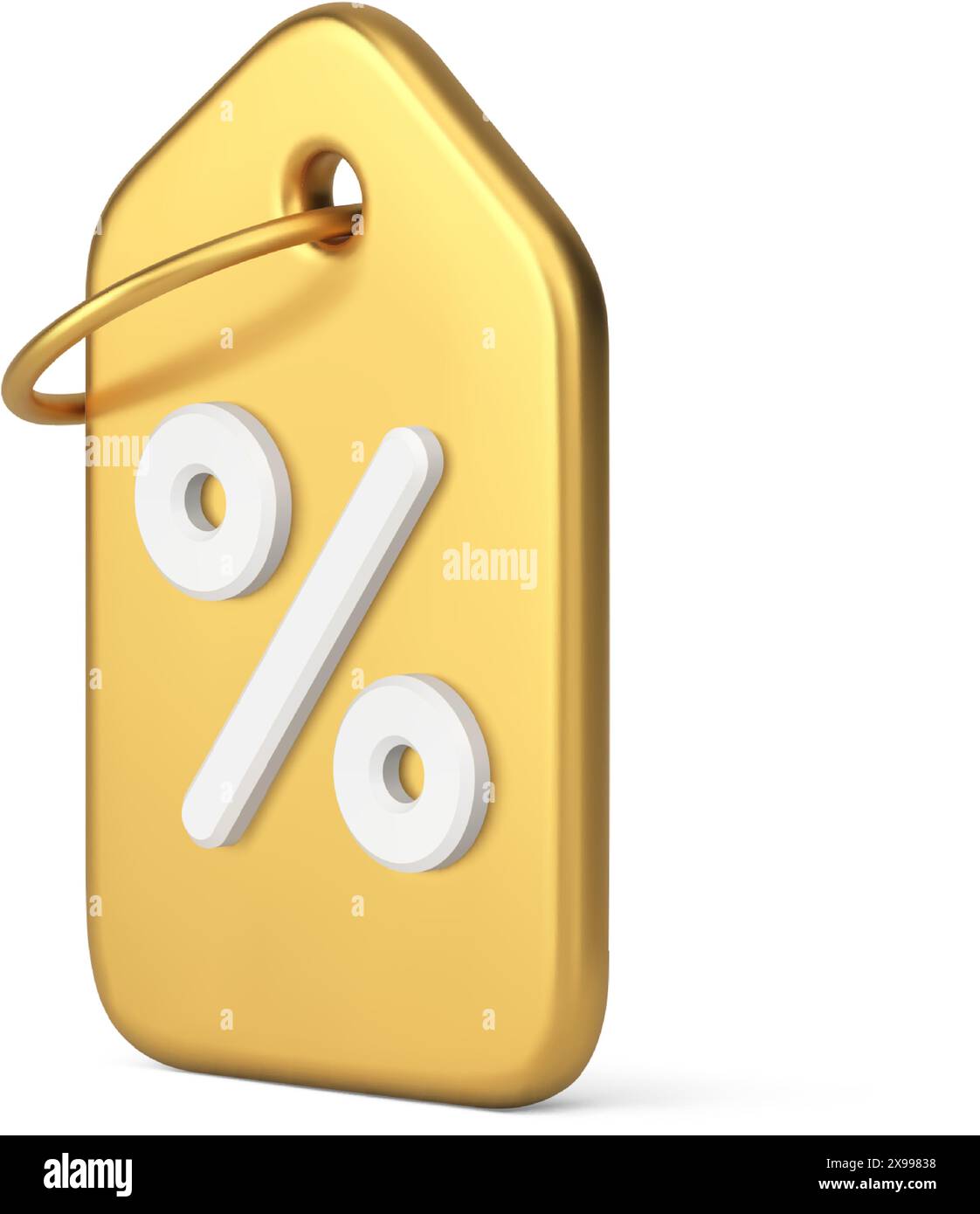 Percent sale shopping special offer golden tag rope vertical badge 3d ...