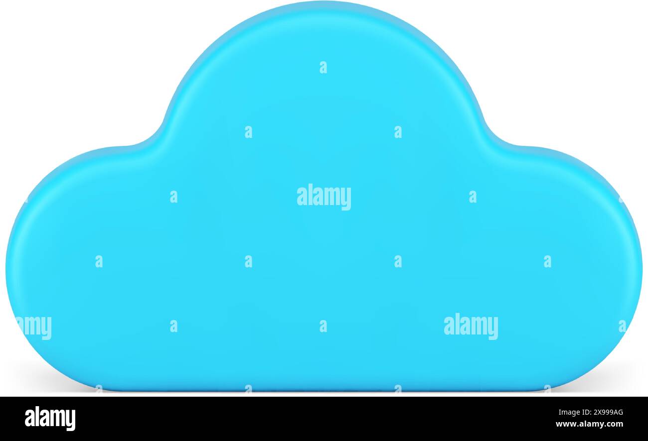 Sky blue cloud overcast weather air cloudscape natural environment 3d icon realistic vector illustration. Cloudy airy freedom atmosphere climate outdo Stock Vector