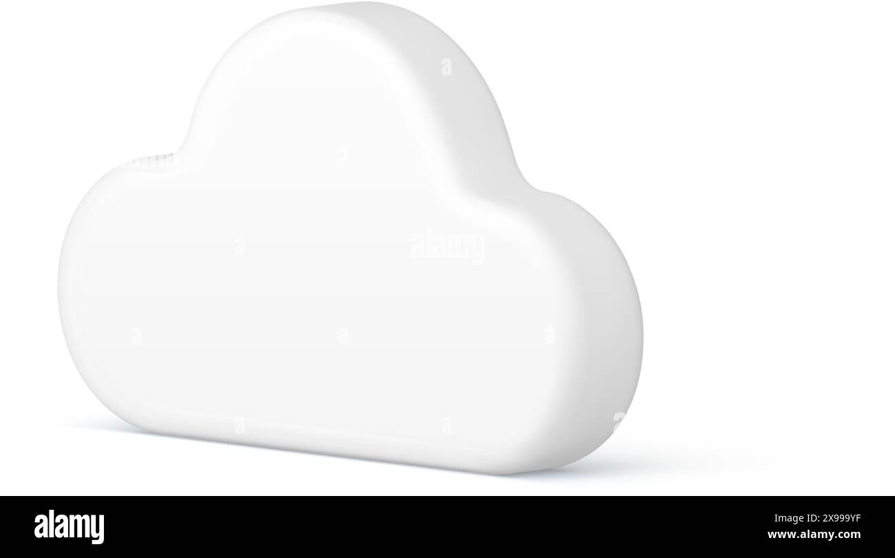 Cloud white fluffy cloudscape meteorology weather air cumulus isometric 3d icon realistic vector illustration. Atmosphere airy overcast humidity natur Stock Vector