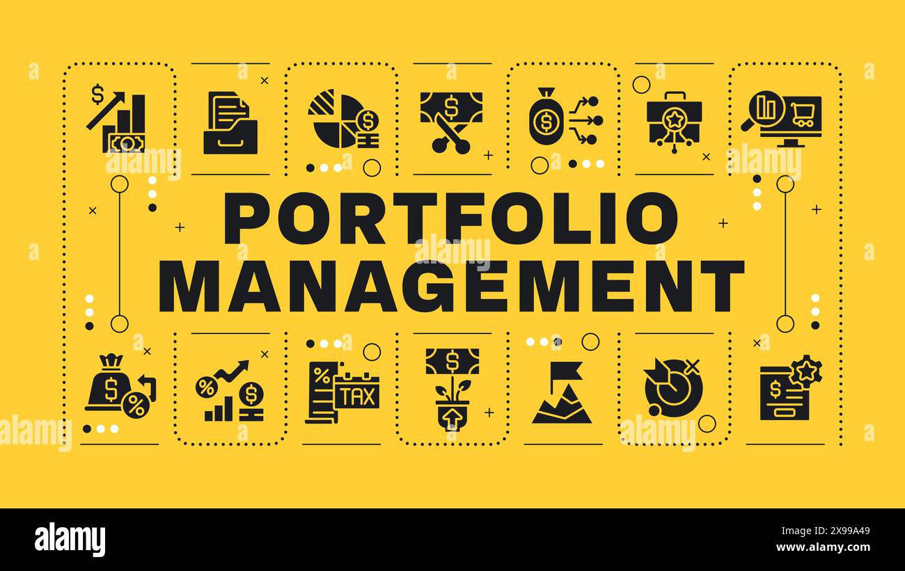 Portfolio management yellow word concept Stock Vector Image & Art - Alamy