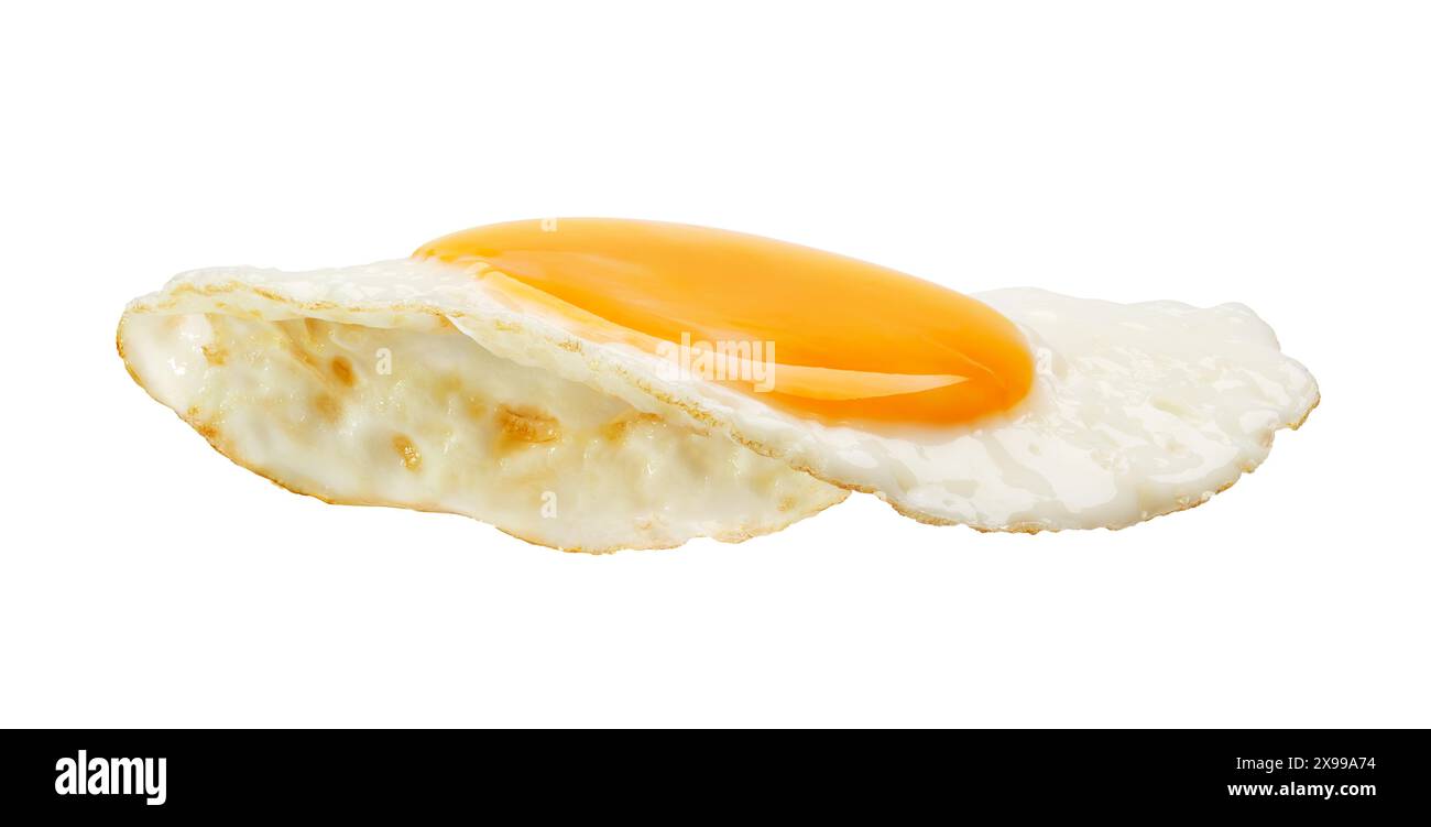 Fried egg isolated on white background Stock Photo