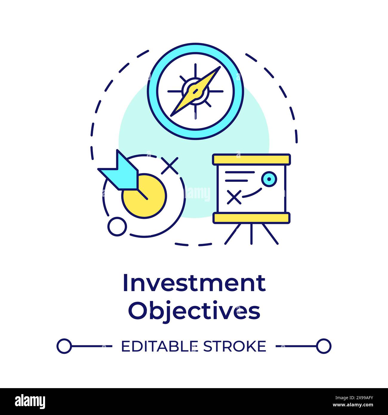Investment objectives multi color concept icon Stock Vector Image & Art ...