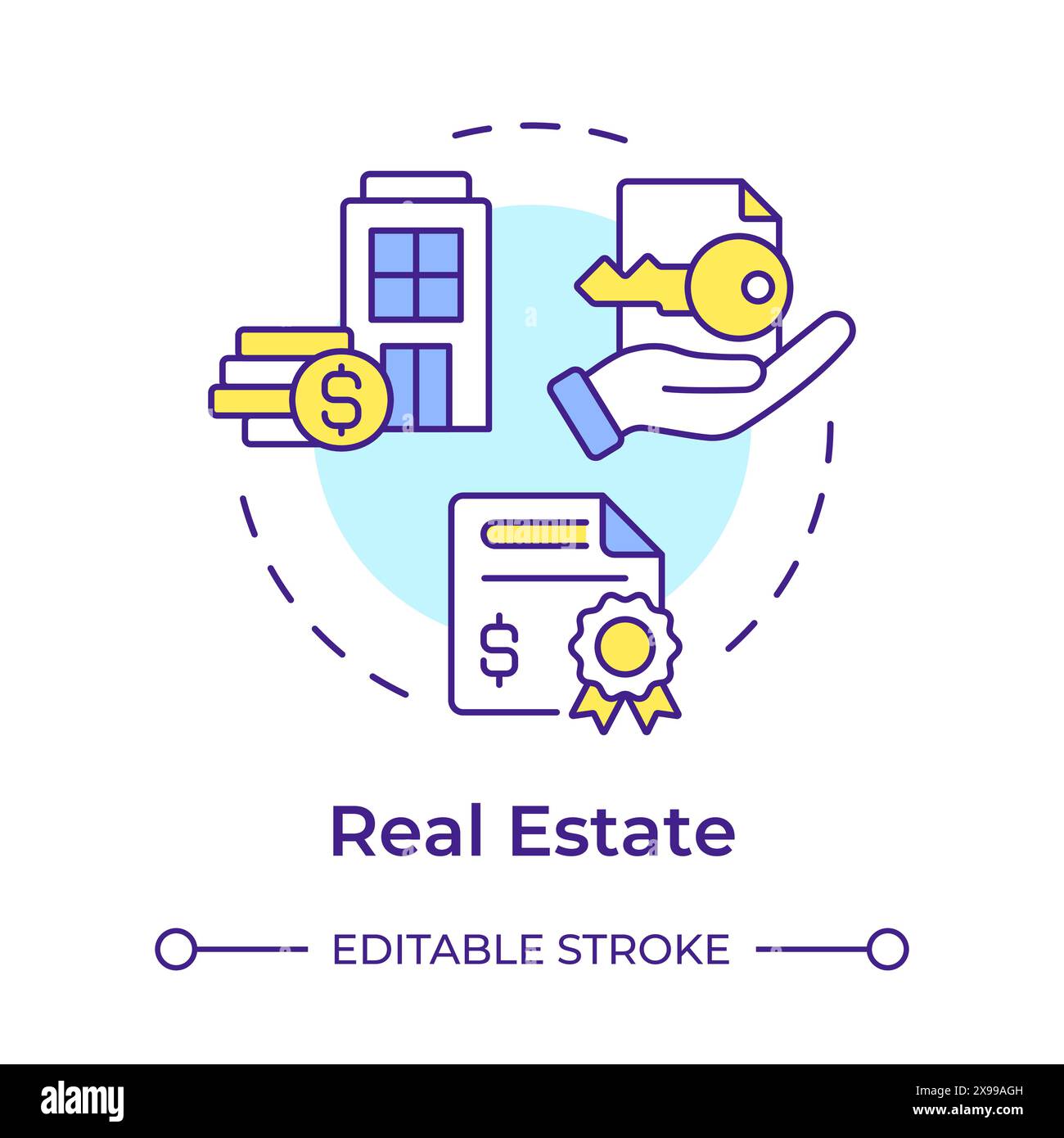 Real estate multi color concept icon Stock Vector