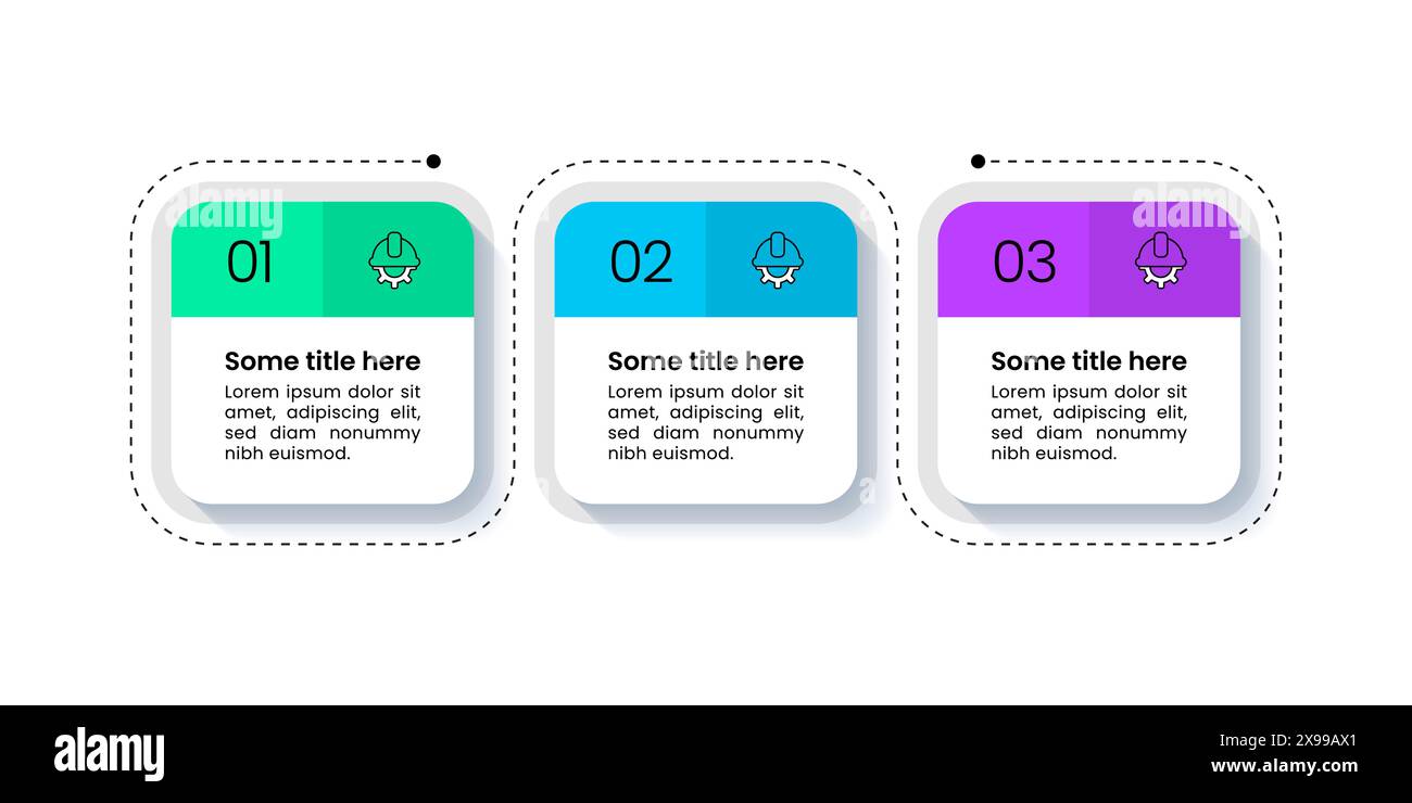 Infographic template with icons and 3 options or steps. Squares. Can be ...