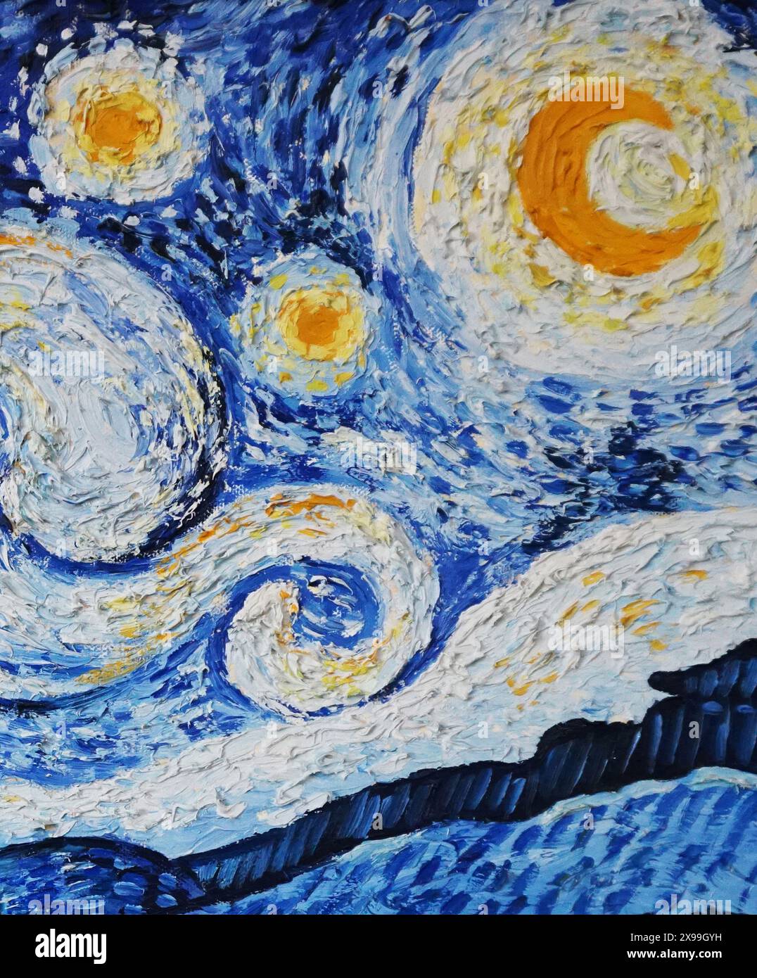 Sky and moon and oil painting hi-res stock photography and images - Alamy