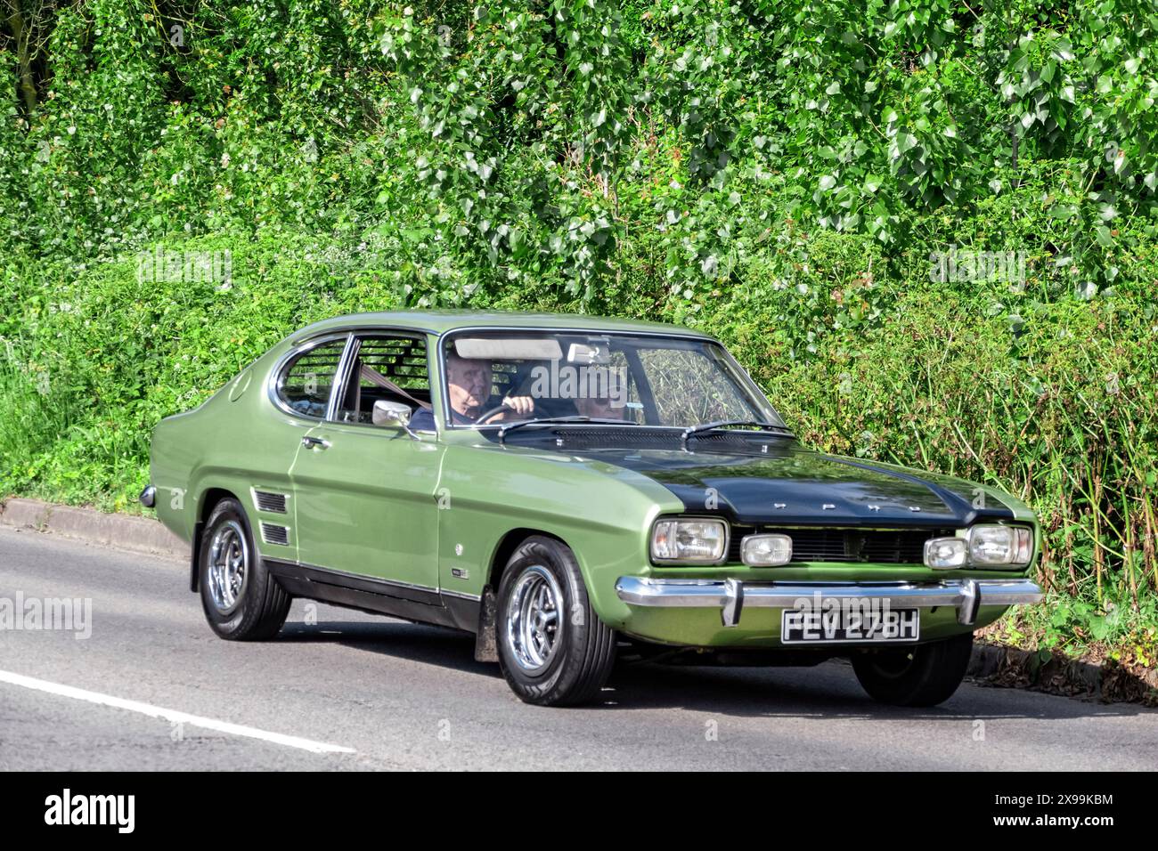 1970 Ford Capri Mk1 1600GT driving on an English country road Stock Photo