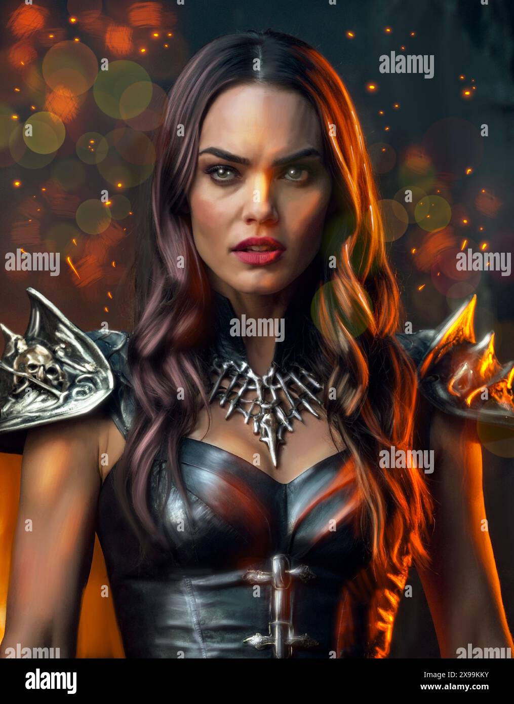 Fantasy Warrior female illustration Stock Photo - Alamy